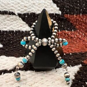 ❤️ Desert Pearl 925 Sleeping Beauty Turquoise Adjustable Stretch Bow Navajo Ring